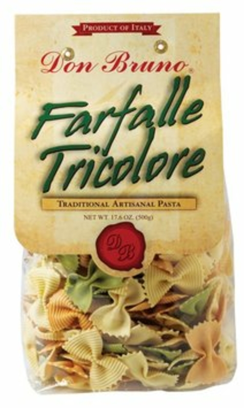 American Roland Food 72720 Don Bruno Pasta-Farfalle Tricolore 17.6 Oz.