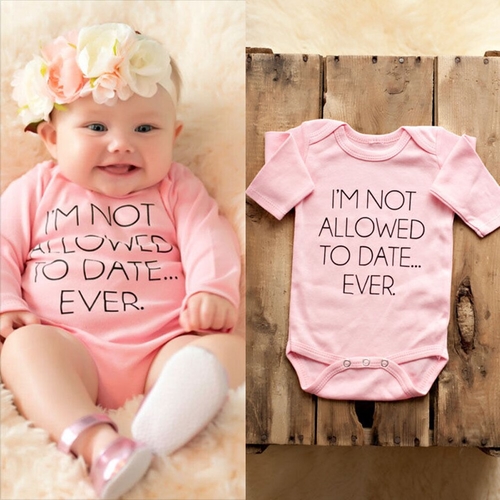 Newborn Baby Girls Pink Bodysuit Clothes Infant