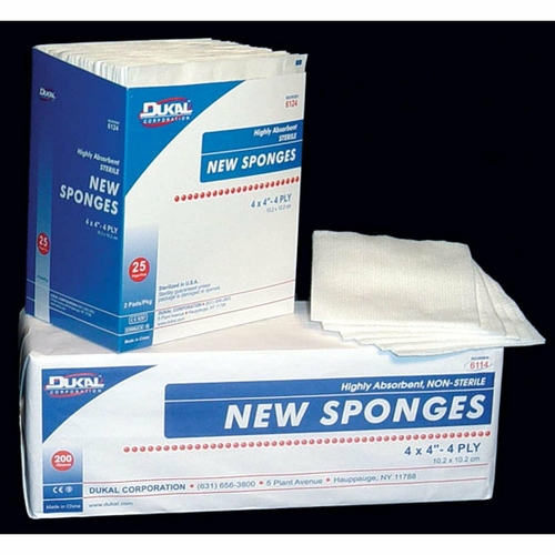 Dukal Non-Woven Sponges 4 x 4. Pack of 50 Sterile Non-Woven Dressings