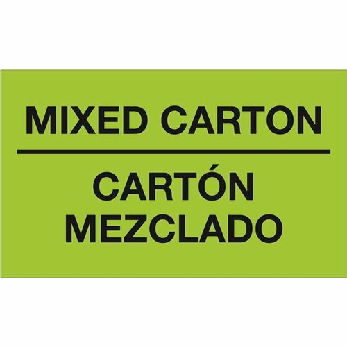 Tape Logic DL1319 3 x 5 in. - Mixed Carton - Carton Mezclado Fluoresce