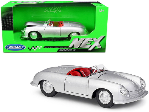 Porsche 356/1 Roadster Silver with Red Interior \NEX Models\" 1/24