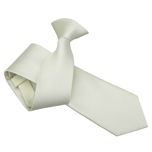 Solid Check Clip On Slim Tie - Ivory