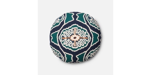 Loloi Rugs P012P0410BBTEPI2R 1 ft. - 8 in. x 1 ft. - 8 in. Round Pillo