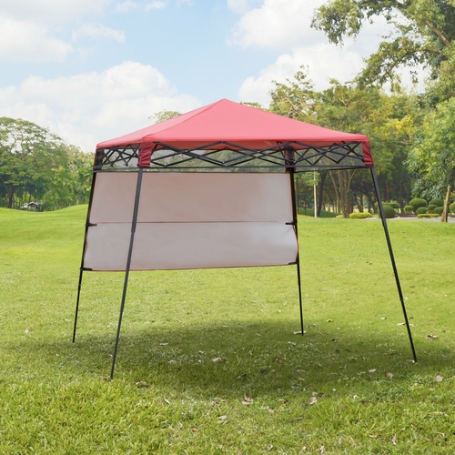 Outsunny 7' x 7' Garden Foldable Pop Up Gazebo Tent with Backpack &