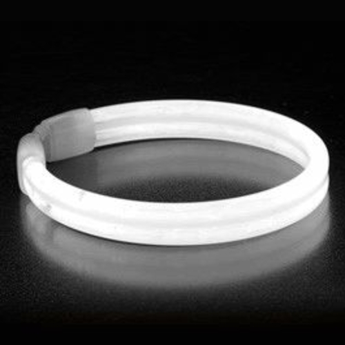 Blinkee 1145057 Wide Glow Stick 8 in. Bracelet, White - Pack of 30