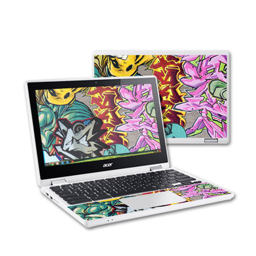 MightySkins ACCR11-Graffiti W Style Skin Decal Wrap for Acer Chromeboo