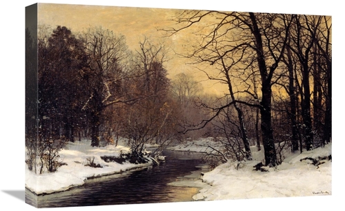 Global Gallery GCS-267642-22-142 22 in. A Winter River Landscape Art P