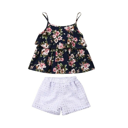 Summer Toddler Kid Baby Girl Floral Clothes