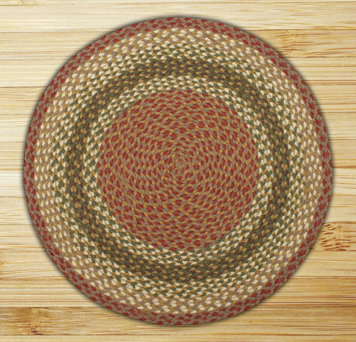 Earth Rugs 16-024 Olive-Burgundy-Gray Round Rug