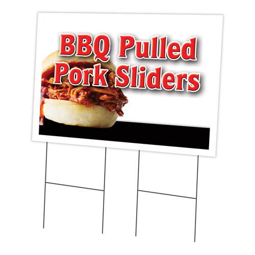 SignMission C-2436-DS-Bbq Pulled Pork Sliders 24 x 36 in. BBQ Pulled P