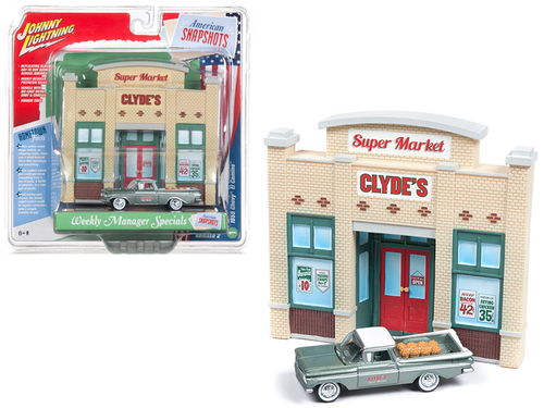 1959 Chevrolet El Camino Pickup Truck Green and Resin Store Front