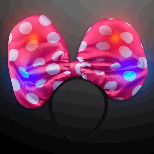 Blinkee 5000030 Light Up Soft Bow Headband, Pink