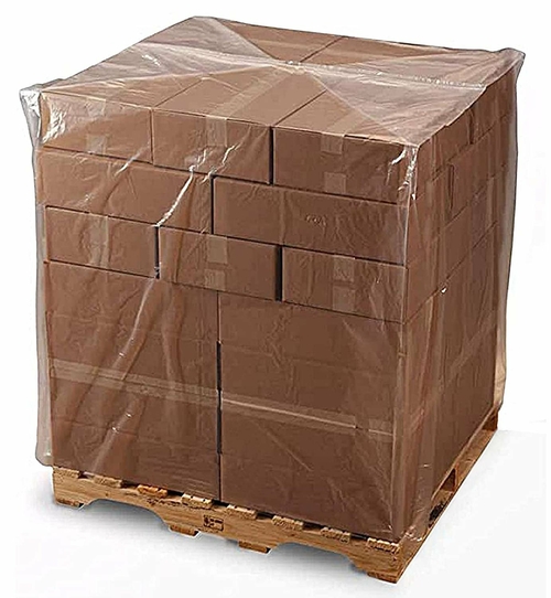 Pack of 100 Plastic Pallet Covers 50 x 49 x 110. Clear Reusable Low