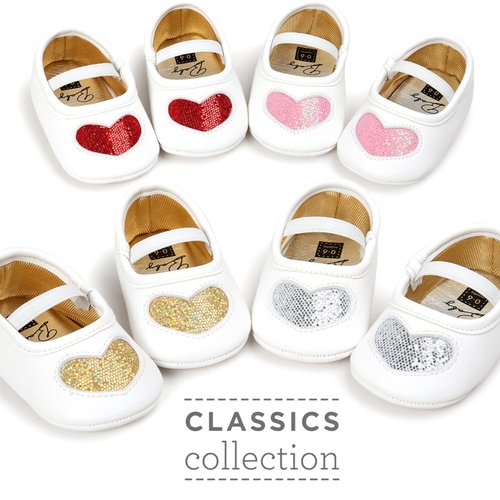 Bling Heart Design Baby Girls shoes Princess Mary