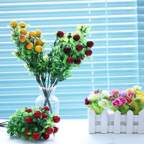 Fake Fruit Small Berries Artificial Flowers Red