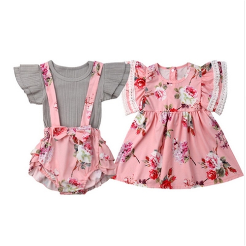 Cute Baby Girl Clothes Toddler Kids Floral Print