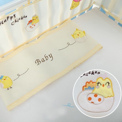 Safety Mesh Printing Nursery Breathable Crib Bed