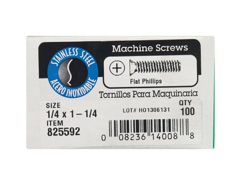 Hillman 825592 0.25 x 1.25 in. Phillips Flat Head Machine Screw  Stain