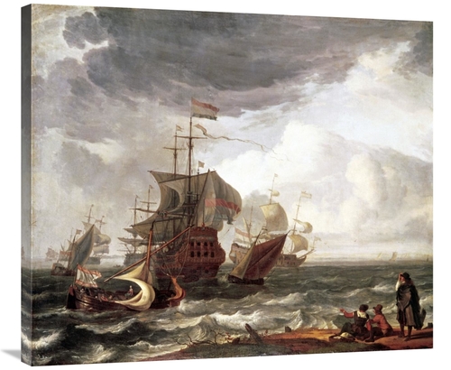 Global Gallery GCS-276585-36-142 36 in. Dutch Warships Art Print - Lud