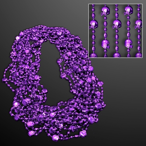 Blinkee 165500 Football Helmet Bead Necklaces, Purple - Pack of 12