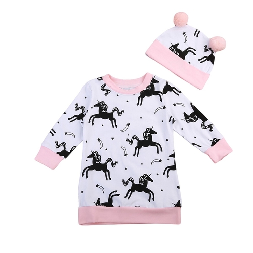 Unicorn Baby Girls Long Sleeve Kids Tutu Party