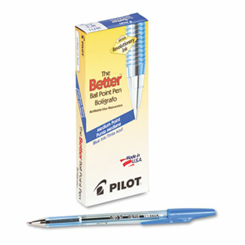 Pilot 36711 Better Ballpoint Stick Pen  Blue Ink  Medium  Dozen