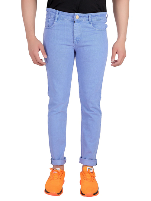 Mens Slim Fit Plain Jeans(size36)(ColorBlue)
