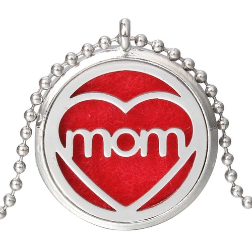 New MOM Heart Diffuser Necklace Silver Lockets