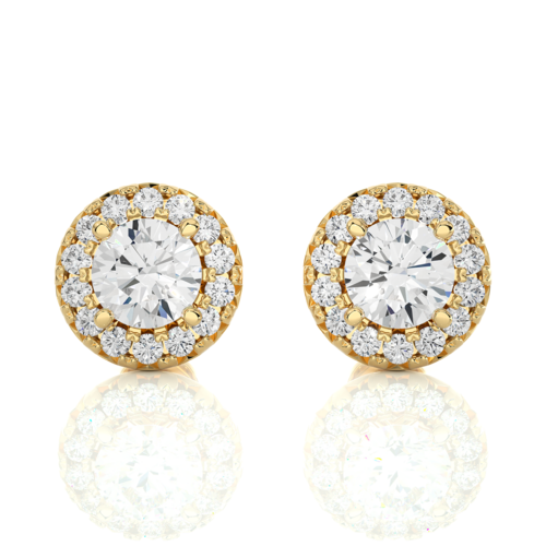 Yellow Gold Moissanite Round Shape Detachable Earring – WE0081