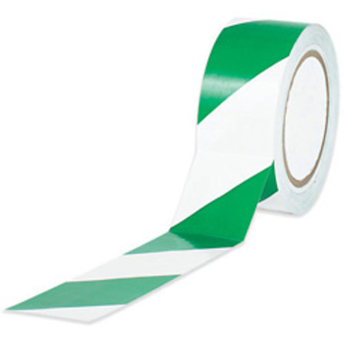 Box Partners T9336GW 3 in. x 36 yds. Green-White Striped Vinyl Safety 