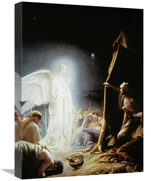 Global Gallery GCS-281730-22-142 22 in. Angel & the Shepherds Art Prin