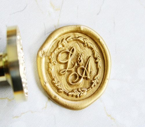 Custom wreath wax seal stamp Wax Seal Stamp Kit ,Wedding invitation