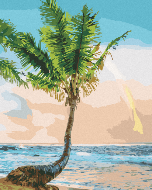 Paint by Numbers - PALM TREE ON THE COAST (TED DAVIS)