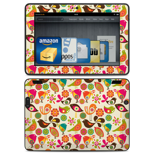 DecalGirl AKX7-BIRDFLOWERS Amazon Kindle HDX Skin - Bird Flowers