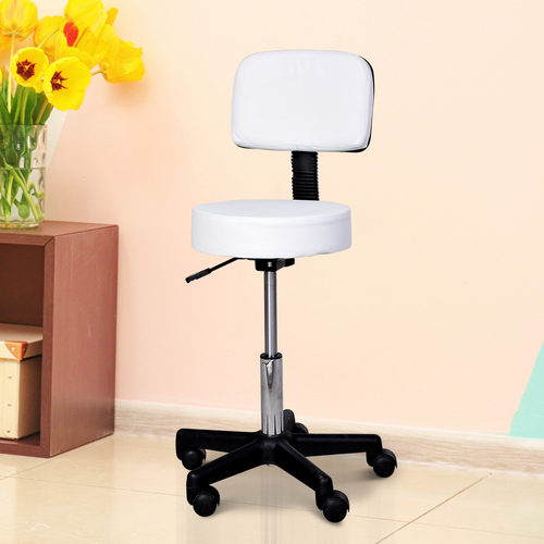 HOMCOM Salon Chair Massage Stool SPA Swivel Health Beauty White