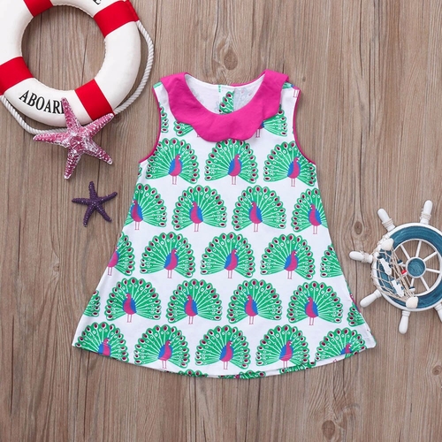 3 12T princess girls dresses 2018 designs cotton