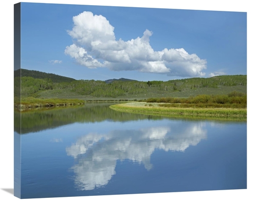 Global Gallery GCS-396828-30-142 30 in. Cumulus Clouds Over Green Rive