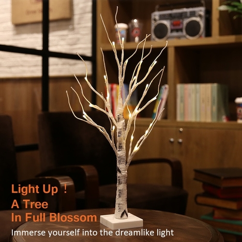 Zanflare Table Lamp Silver Birch LED Light Night