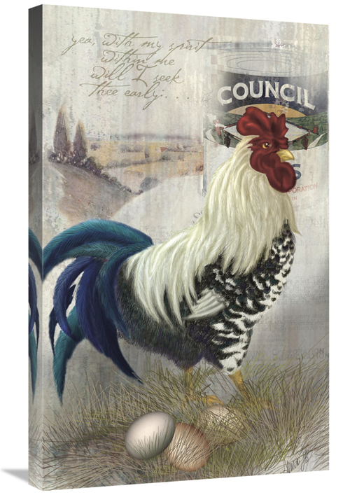 Global Gallery GCS-121130-30-142 30 in. Checkered Past Rooster Art Pri