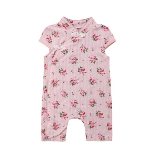 Newborn Baby Girl Floral Romper Jumpsuit 