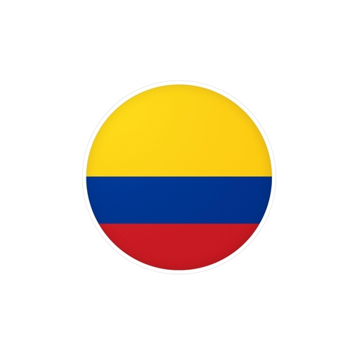 Autocollant rond Drapeau de la Colombie en plusieurs tailles