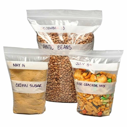 Pack of 500 Clear Zipper Stand Up Pouches, Quart 7 x 8 + 4 BG.