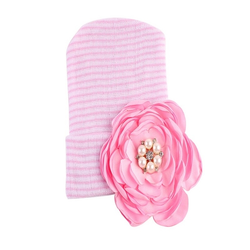 5colors Cute Baby Flower Knitted Hat Infant Autumn