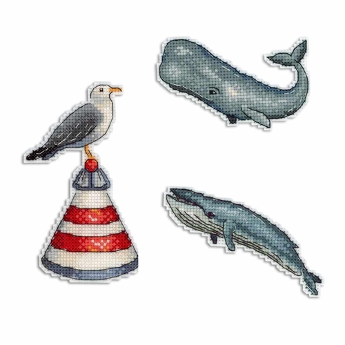 Ocean Sound P-330 / SR-330 Plastic Canvas Counted Cross Stitch Kit