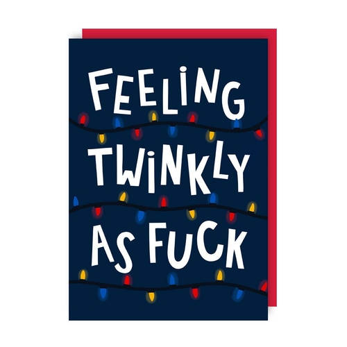 Funny Twinkly Christmas Lights Card (Pack of 6)