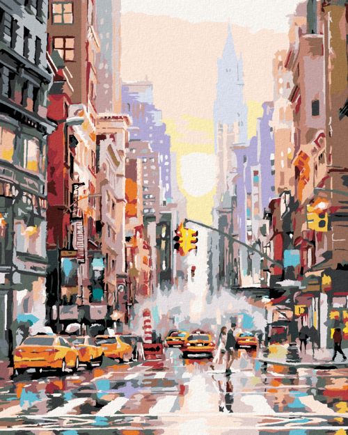 Paint by Numbers - NEW YORK STREET AND YELLOW CABS (RICHARD MACNEIL)