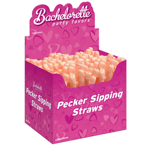 Pipedream Bachelorette Party Favors Pecker Sipping Straws Beige