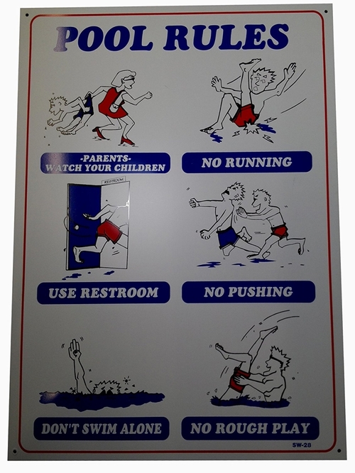 JED JED100 18 x 24 in. Pool Rules for Swimming Pool