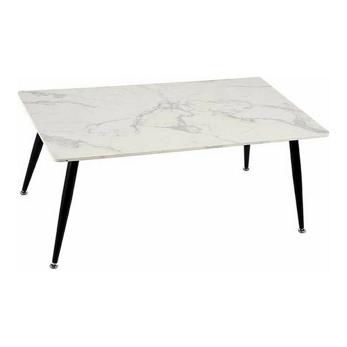 Centre Table White Black Marble Metal Melamin MDF Wood 60 x 110 x 45