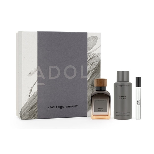 Men's Perfume Set Adolfo Dominguez Ébano Salvia 3 Pieces